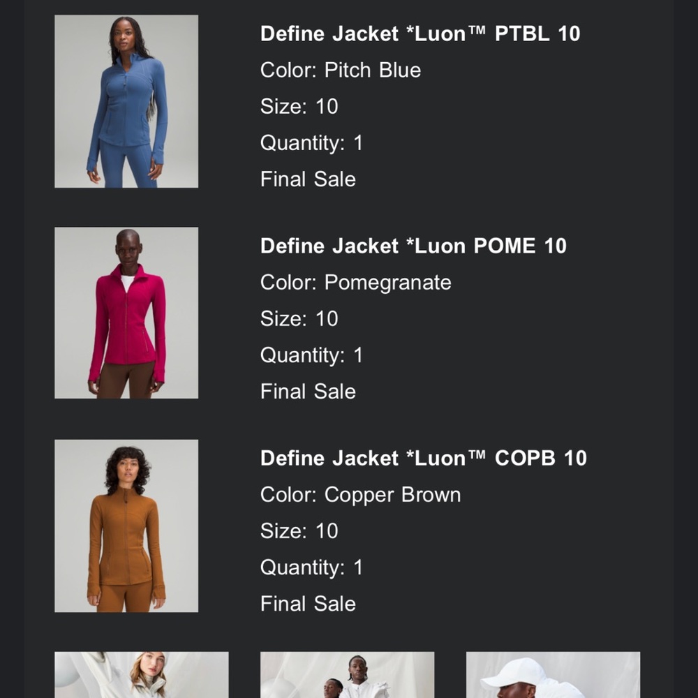 2 pieces of lululemon jackets on sale